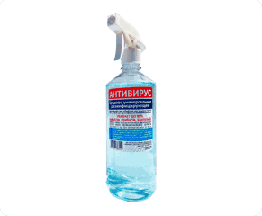 Жидкость для дезинфекции с курковым распылителем Антивирус, ПЭТ бутылка 0,75л 